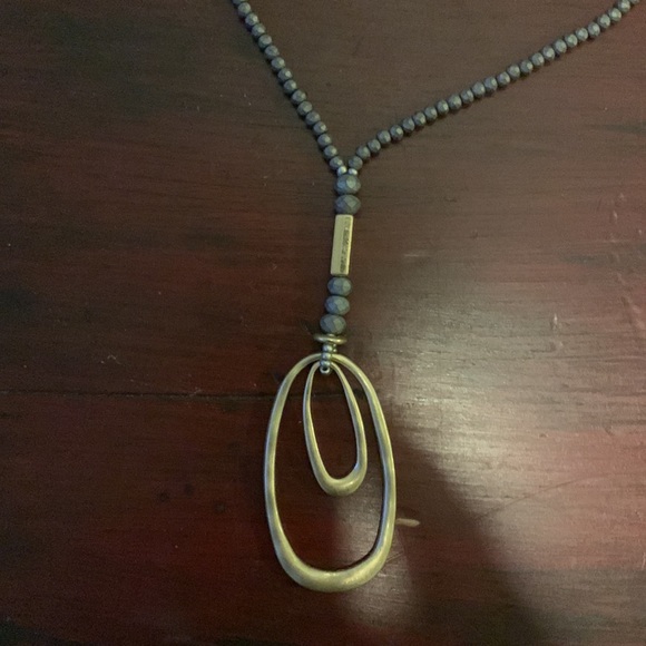 Silver and gold bead necklace - Picture 2 of 5